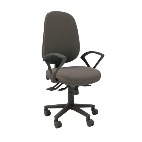 Multi-functional High Back Task Chair - Black Base - Fixed Arms - Hideaway